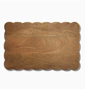 Mela Artisans Scalloped Edge Mango Wood Board NWT Charcuterie Party Snack Board